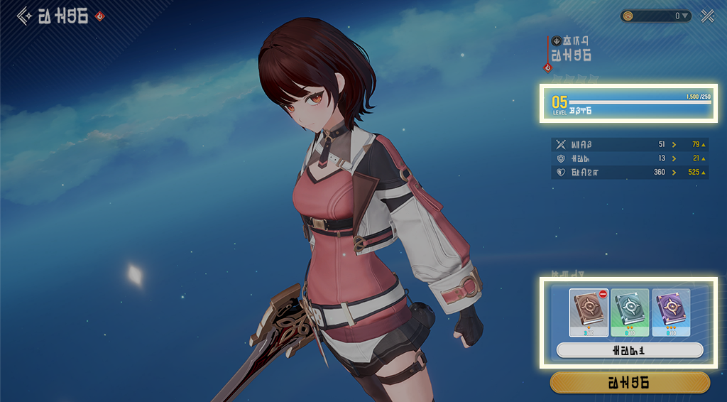 Character level and experience books